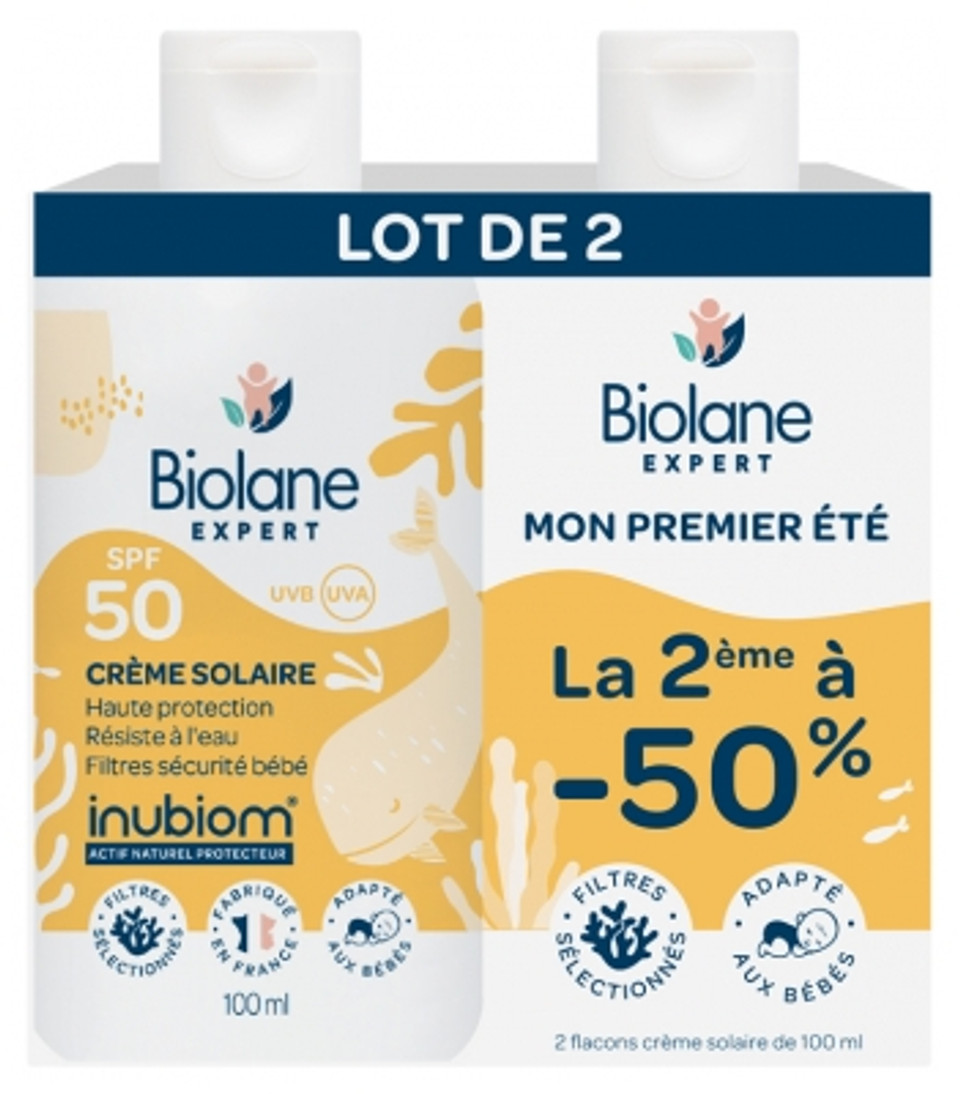 Biolane Expert Sun Cream Spf50 2 X 100 Ml Pack