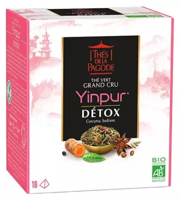 Thã©S De La Pagode Yinpur Green Tea Grand Cru Detox Organic 18 Sachets