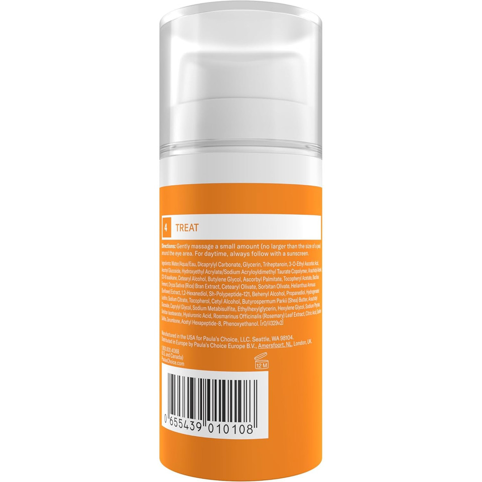 Paula'S Choice C5 Super Boost Eye Cream With 5% Vitamin C, Hyaluronic Acid & Peptides, For Puffy Eyes, Dark Circles, Fine Lines & Crowã¢ÂS Feet, 0.5 Fl Oz