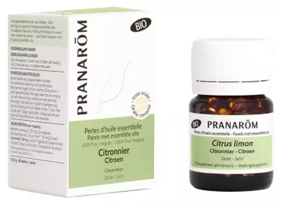 Pranarã´M Pearls Of Essential Oil Lemon (Citrus) Organic 60 Pearls