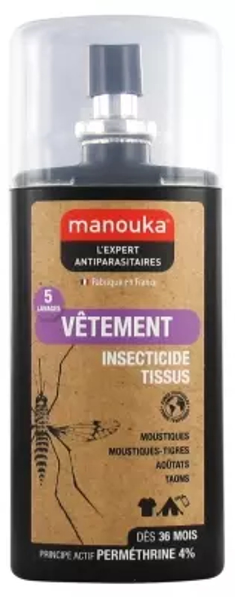 Manouka Insecticidal Spray Tissues Clothes All Areas 75Ml