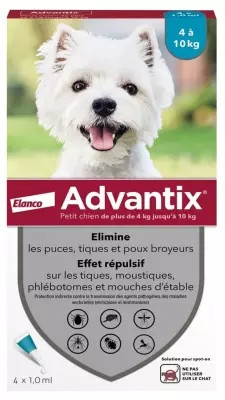Advantix Small Dogs 4-10Kg 4 Pipettes