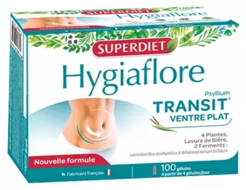 Superdiet Hygiaflore Transit Flat Belly 100 Capsules