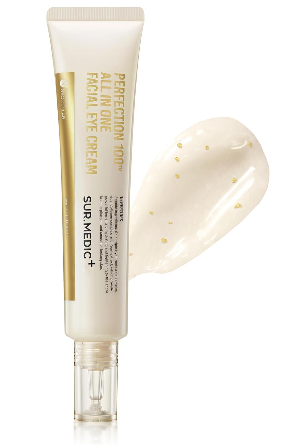 Sur.Medic+ 24K Gold Perfection All In One Cream For Face & Eye With Hyaluronic Acid, Panthenol And 24 Gold 1.18 Oz