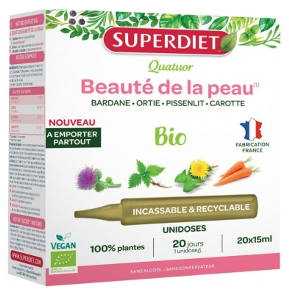 Superdiet Quatuor Organic Skin Beauty 20 Unidoses