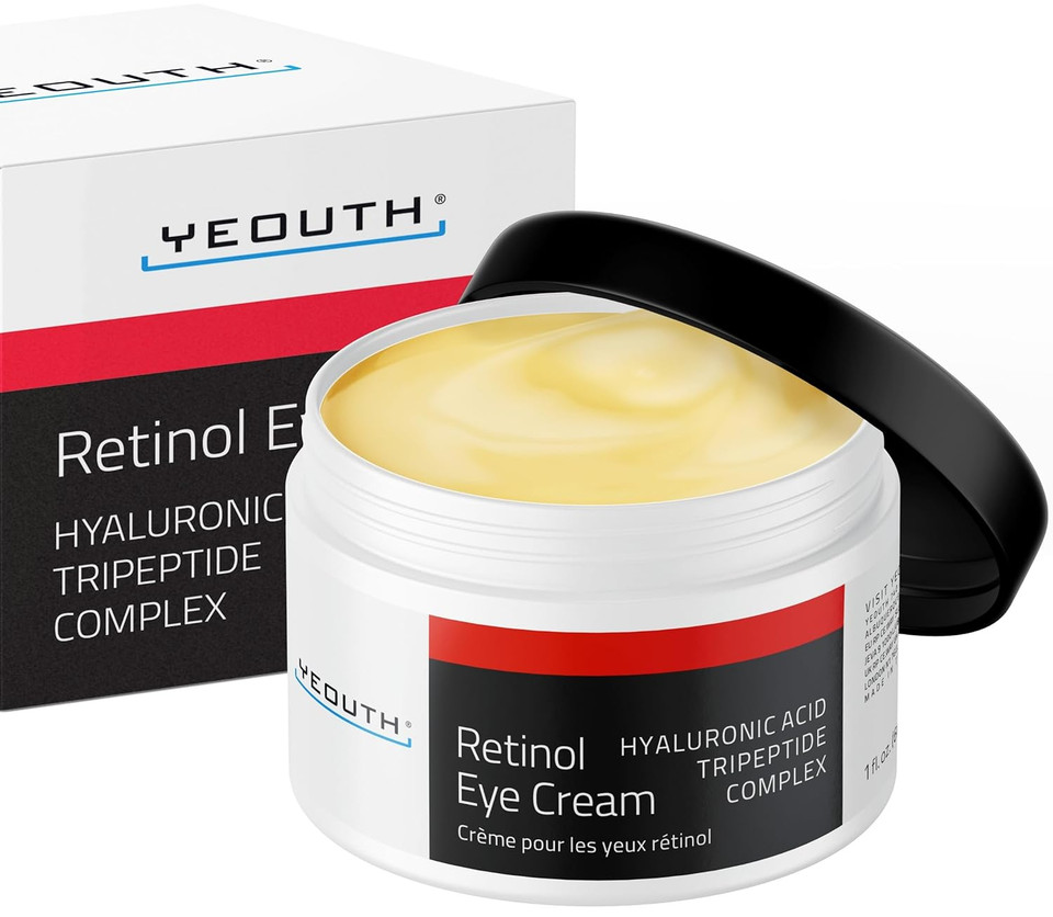 Yeouth Retinol Eye Cream with Hyaluronic Acid, Hydrating Under Eye Cream for Dark Circles and Puffy Eyes, Anti Aging Eye Cream, Under Eye Bags, Retinol Cream for Face Eye Skin Care1 Ounce (Pack of 1)