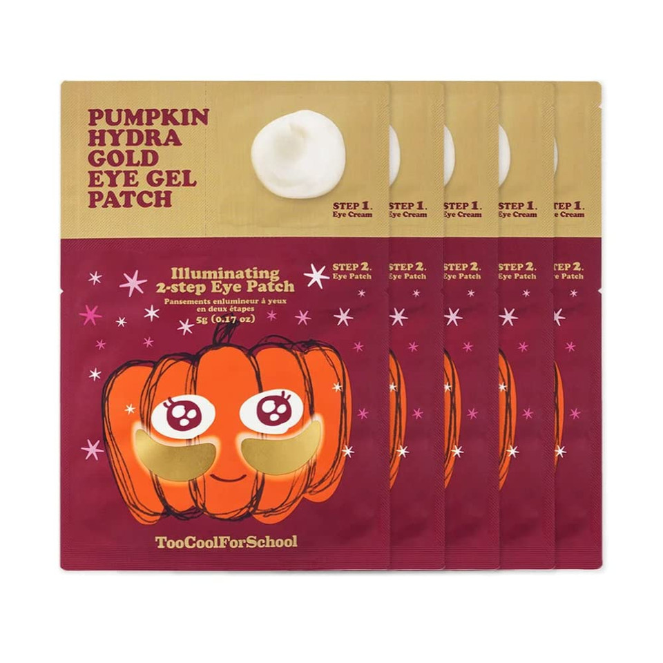 [Too Cool For School] Pumpkin Hydra Gold Eye Gel Patch, Pumpkin Ferment Extract, 24K Gold, Firming, Depuff, Brightening Under Eye