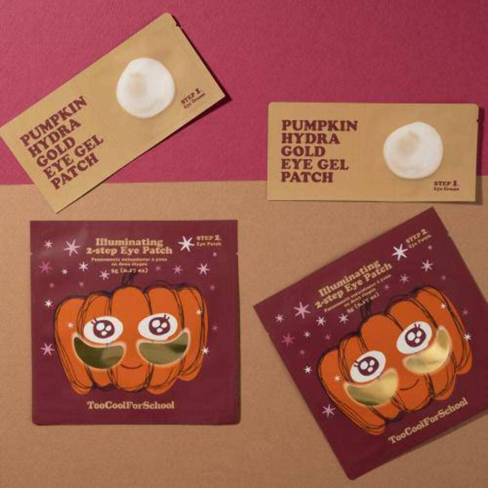 [Too Cool For School] Pumpkin Hydra Gold Eye Gel Patch, Pumpkin Ferment Extract, 24K Gold, Firming, Depuff, Brightening Under Eye