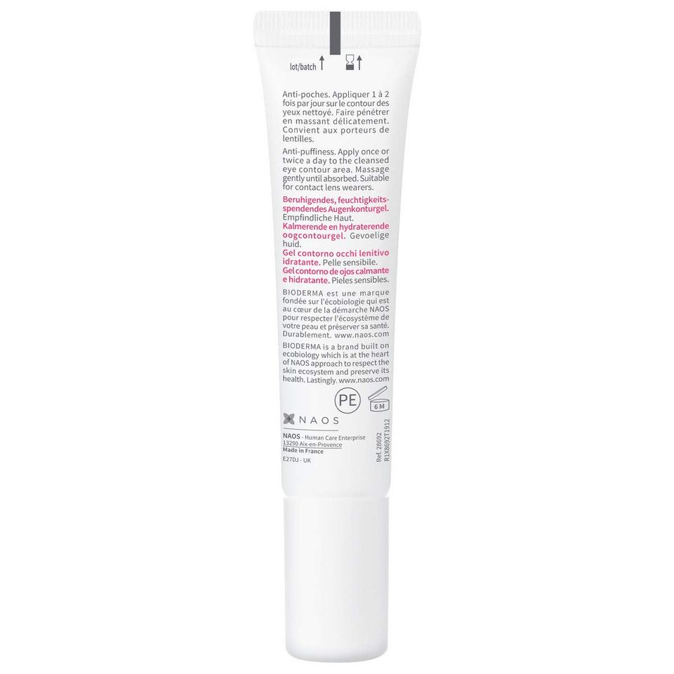 Bioderma - Eye Gel - Sensibio - Moisturizing And Visibly Reduces Fine Lines - Skin Soothing - Eye Gel For Sensitive Skin