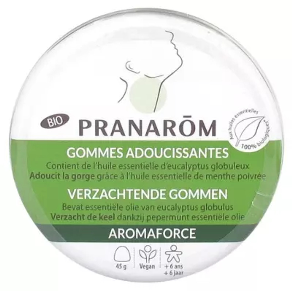 Pranarã´M Aromaforce Organic Softening Gums Mint/Eucalyptus 45G