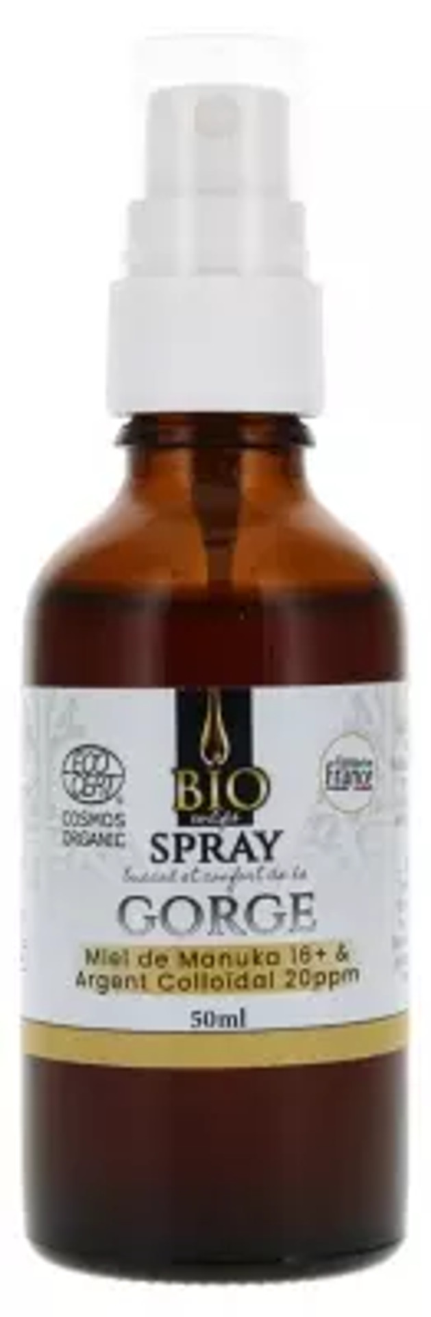 Dr. Theiss Organic Manuka Honey Throat Spray 16+ And Colloidal Silver 20 Ppm 50Ml