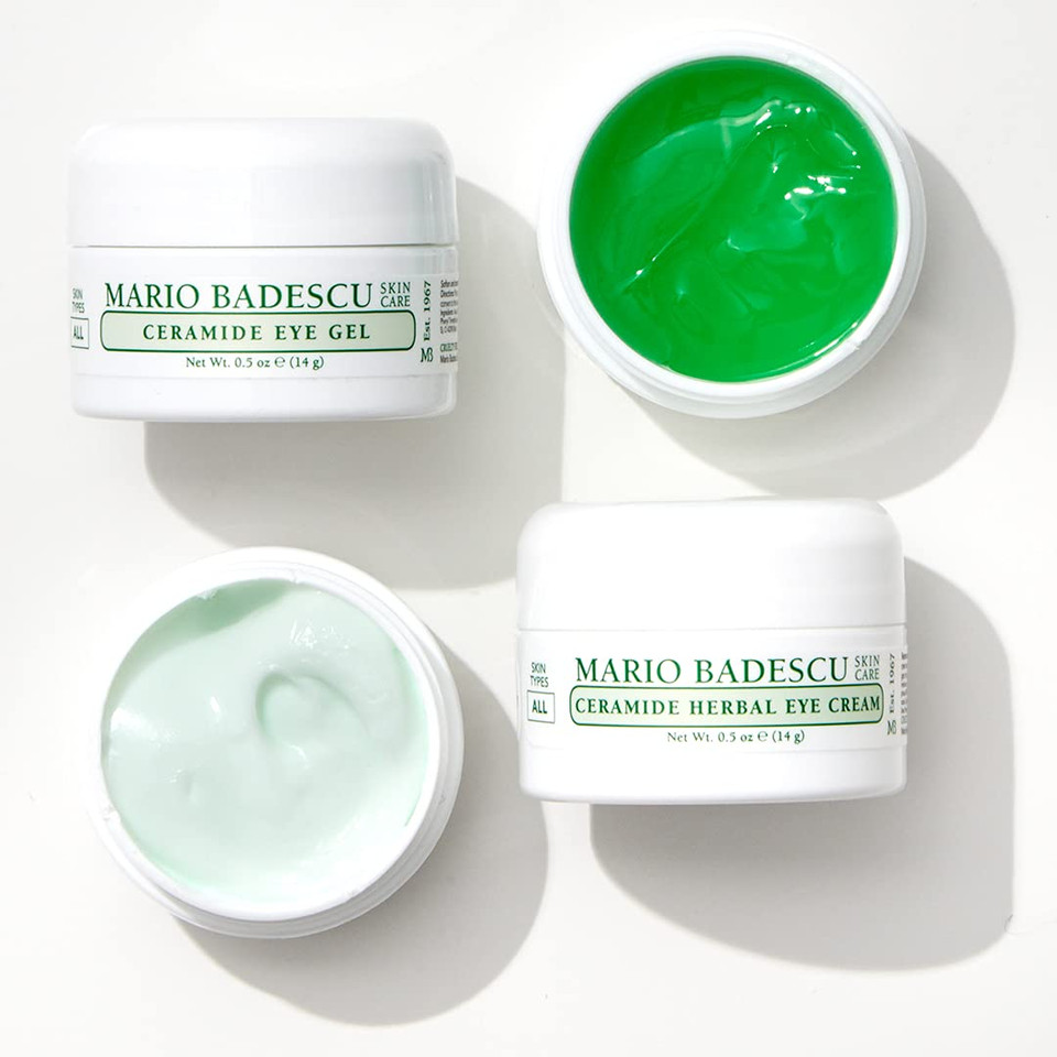 Mario Badescu Ceramide Eye Gel For All Skin Types | Oil Free Eye Gel That Tightens And Smoothes | Formulated With Ceramides & Glycerin, 0.5 Ounce