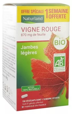 Naturland Organic Red Vine 150 Vegecaps Including 21 Free Vegecaps