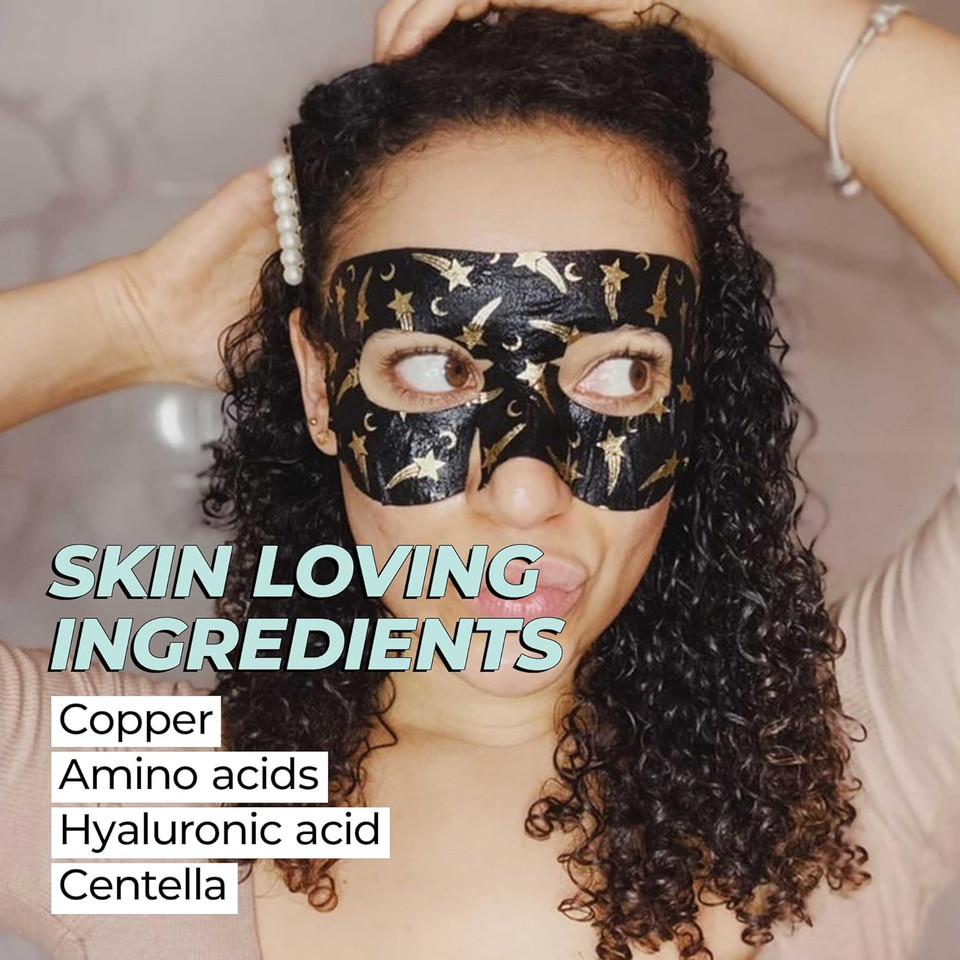 Vitamasques Under Eye Mask, 3-Pack Ultra-Revitalizing Goggle Mask, Hydrates & Smooths Fine Lines & Tired Looking Under Eyes - Hyaluronic Acid & Centella - Nightly Treatment - Vegan & Cruelty-Freeunder Eye Sleep Mask
