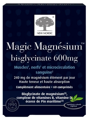 New Nordic Magic Magnesium Bisglycinate 600 Mg 60 Tablets