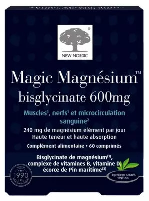 New Nordic Magic Magnesium Bisglycinate 600 Mg 60 Tablets