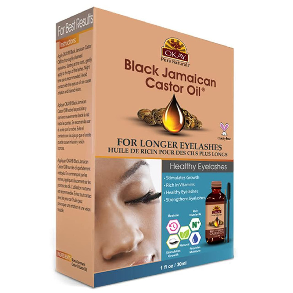 Okay Pure Naturals | Black Jamaican Castor Oil Longer Eyelashes | Nourishes, Moisturizes & Stimulates Growth | Promotes Thick Eyelashes | Helps Enhance Eyelashes To Maximum Growth | 1Oz Okay Pure Naturals | Black Jamaican Castor Oil Longer Eyelashes | Nourishes, Moisturizes & Stimulates Growth | Promotes Thick Eyelashes | Helps Enhance Eyelashes To Maximum Growth | 1Oz