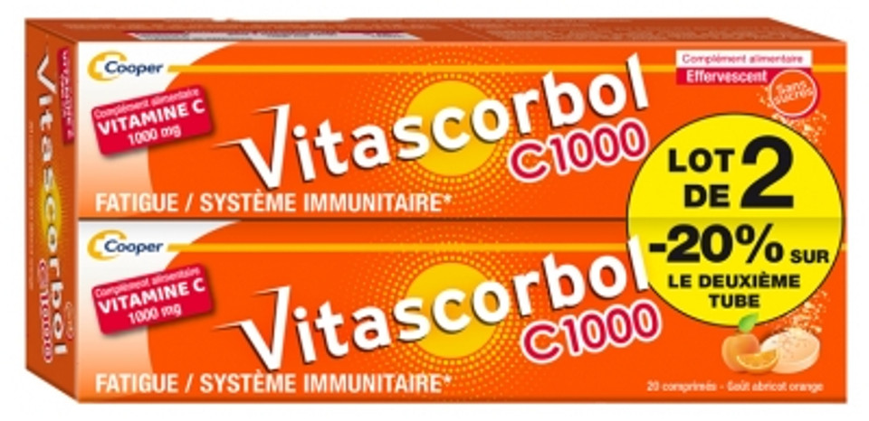 Vitascorbol C1000 2 X 20 Effervescent Tablets Special Offer