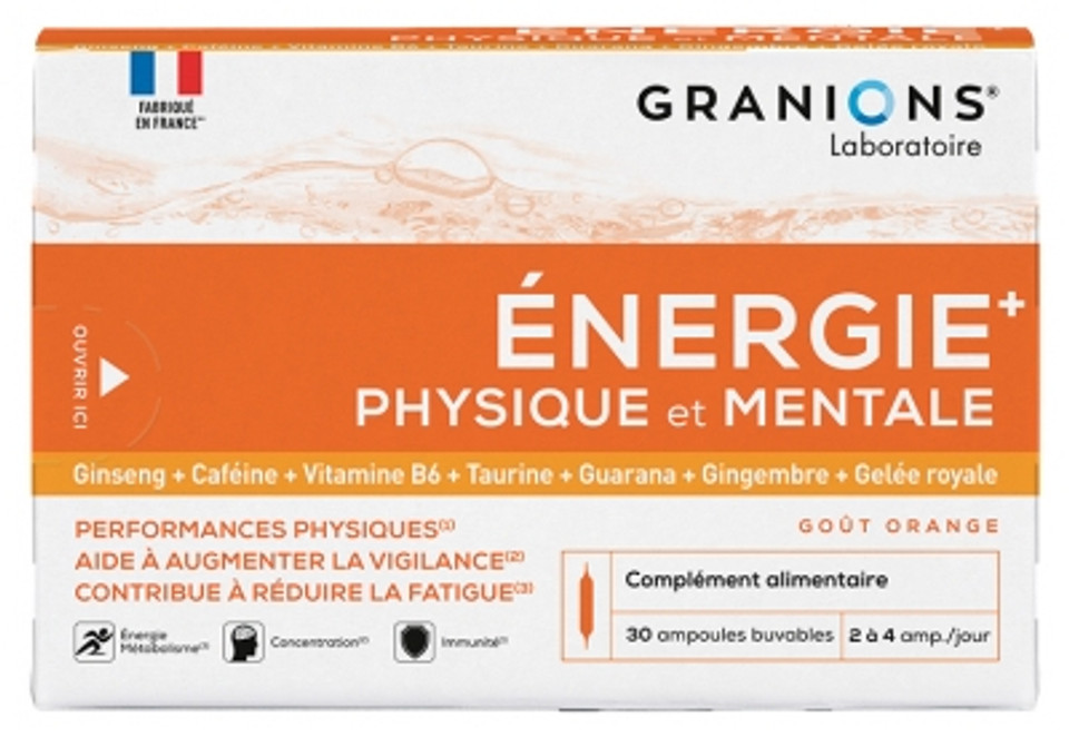 Granions Physical And Mental Energy 30 Ampoules