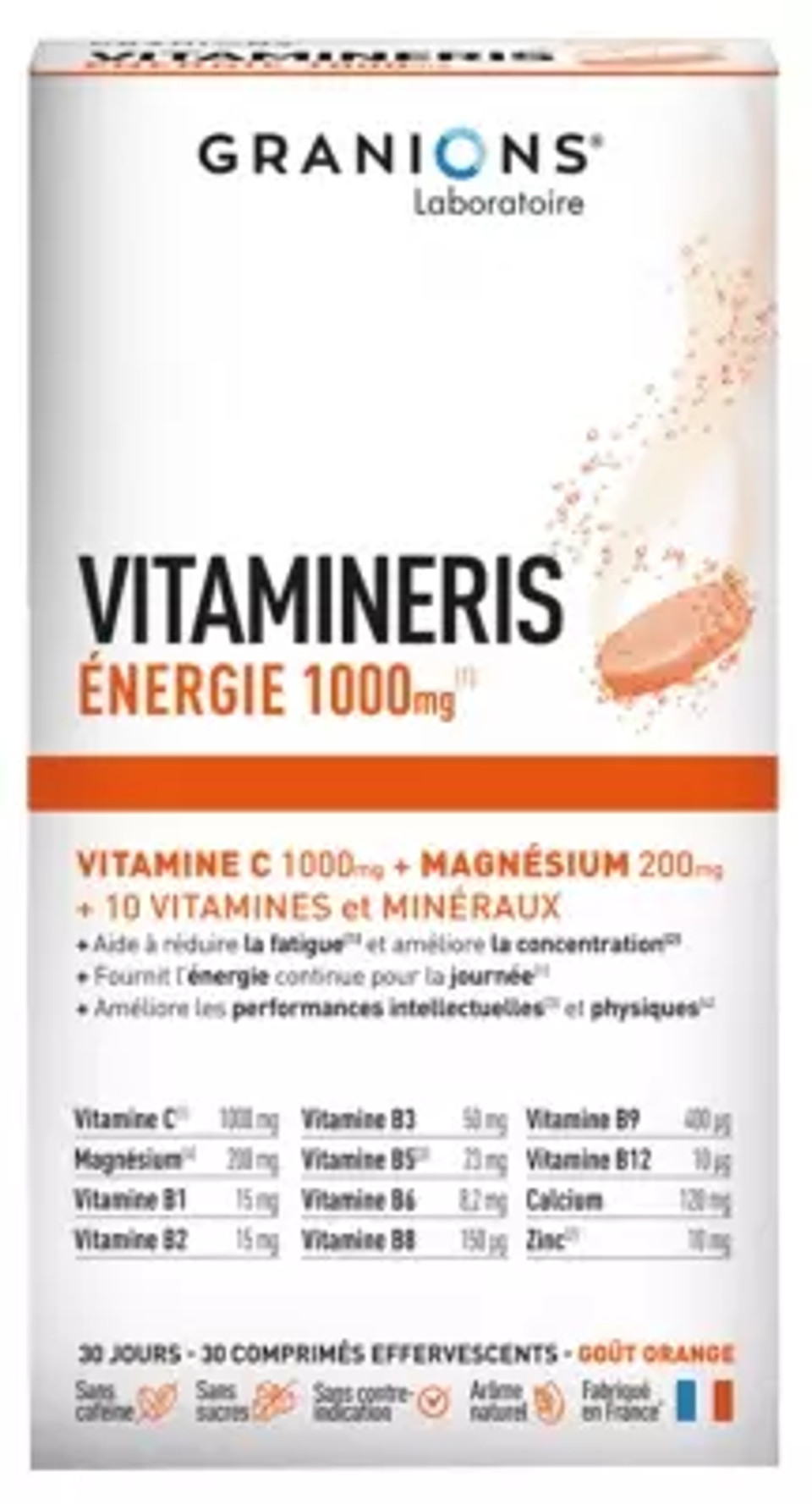 Granions Vitamineris Energy 1000Mg 30 Effervescent Tablets