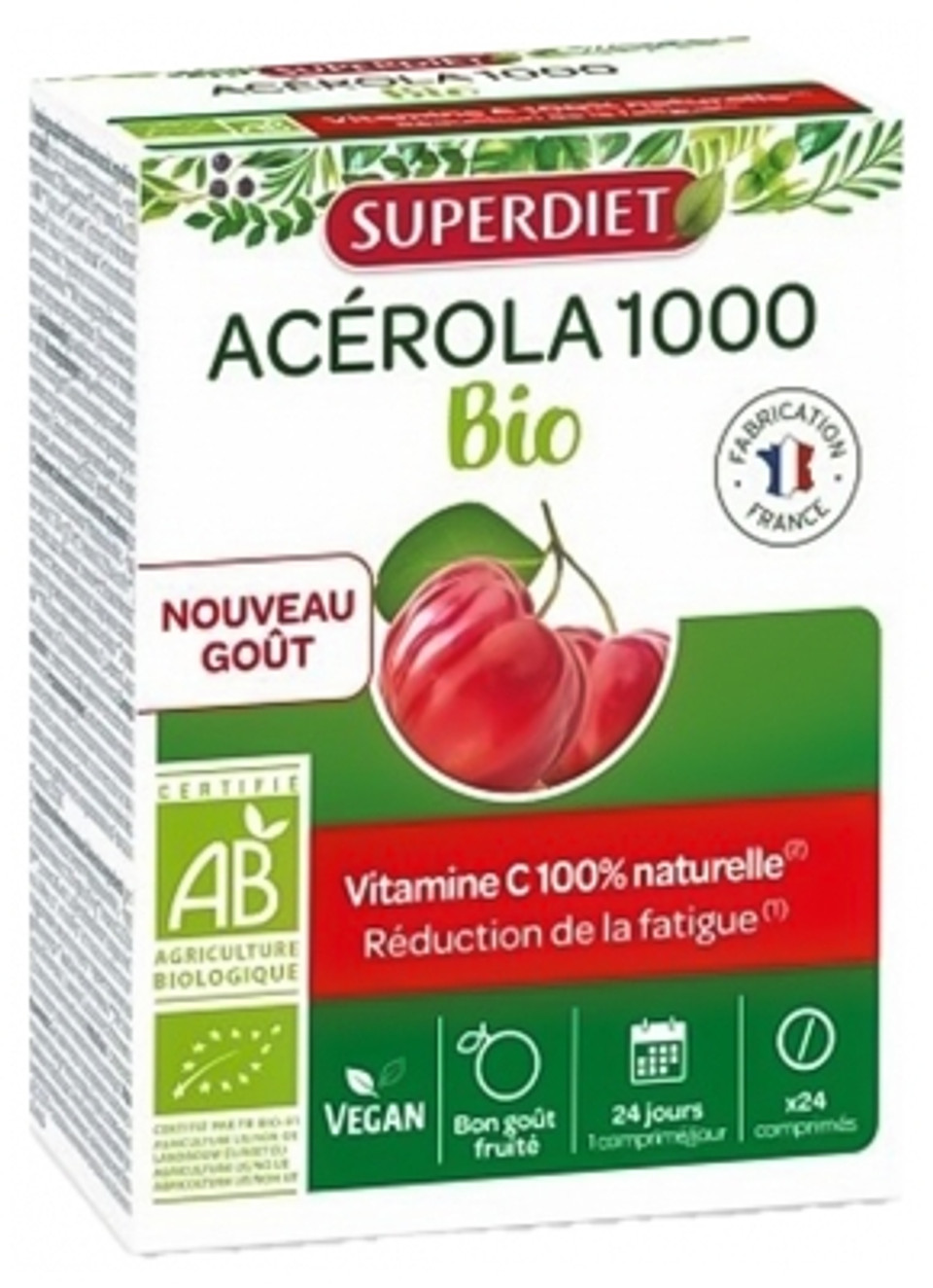 Superdiet Acã©Rola 1000 Organic 24 Breakable Tablets To Crunch