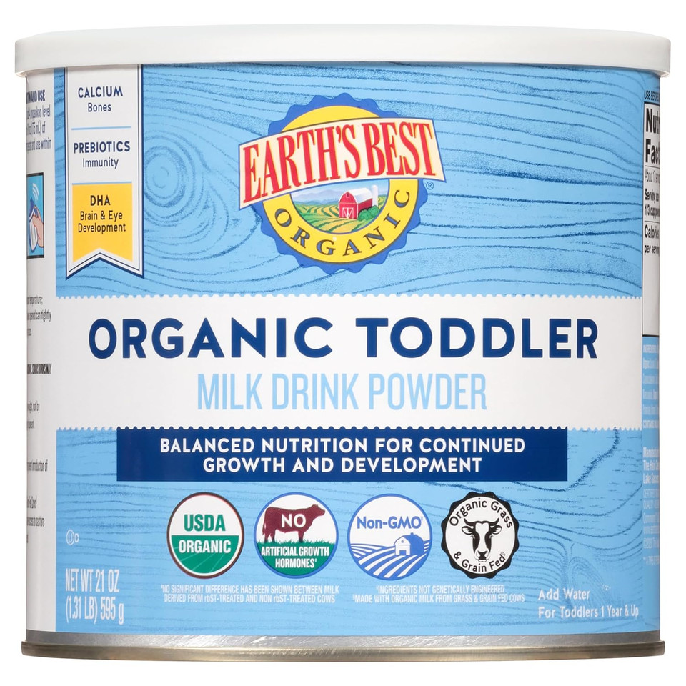 Earth'S Best Organic Milk Drink Powder Toddler Formula, 21 Oz Canister