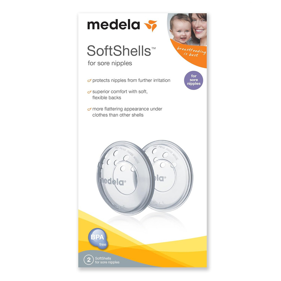 Medela Softshells Breast Shells For Sore Nipples For Pumping Or Breastfeeding, Discreet Breast Shells, Flexible And Easy To Wear, Made Without Bpa