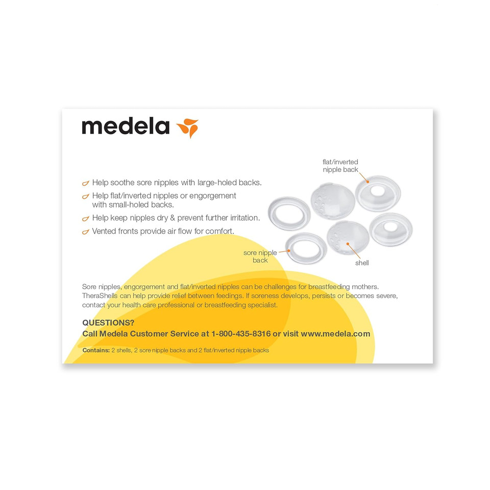 Medela Therashells Breast Shells, Protect Sore, Flat, Or Inverted Nipples While Pumping Or Breastfeeding, Natural Appearance And Exceptional Comfort, Made Without Bpa