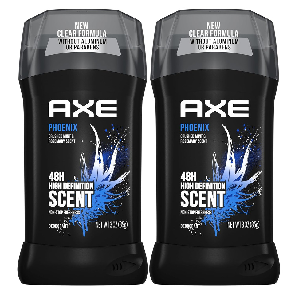 Axe Dual Action Deodorant Stick For Long Lasting Odor Protection, Phoenix Crushed Mint & Rosemary Men'S Deo, Aluminum Free 3Oz Twin Pack