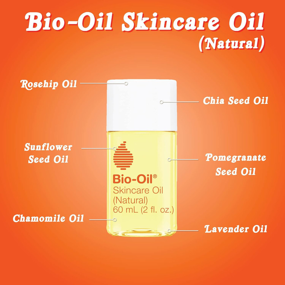 Bio-Oil Natural Skincare Oil, Serum For Scars And Stretch Marks, Face And Body Moisturizer For Dry Skin, Hair Oil, For All Skin Types, 6.7 Oz