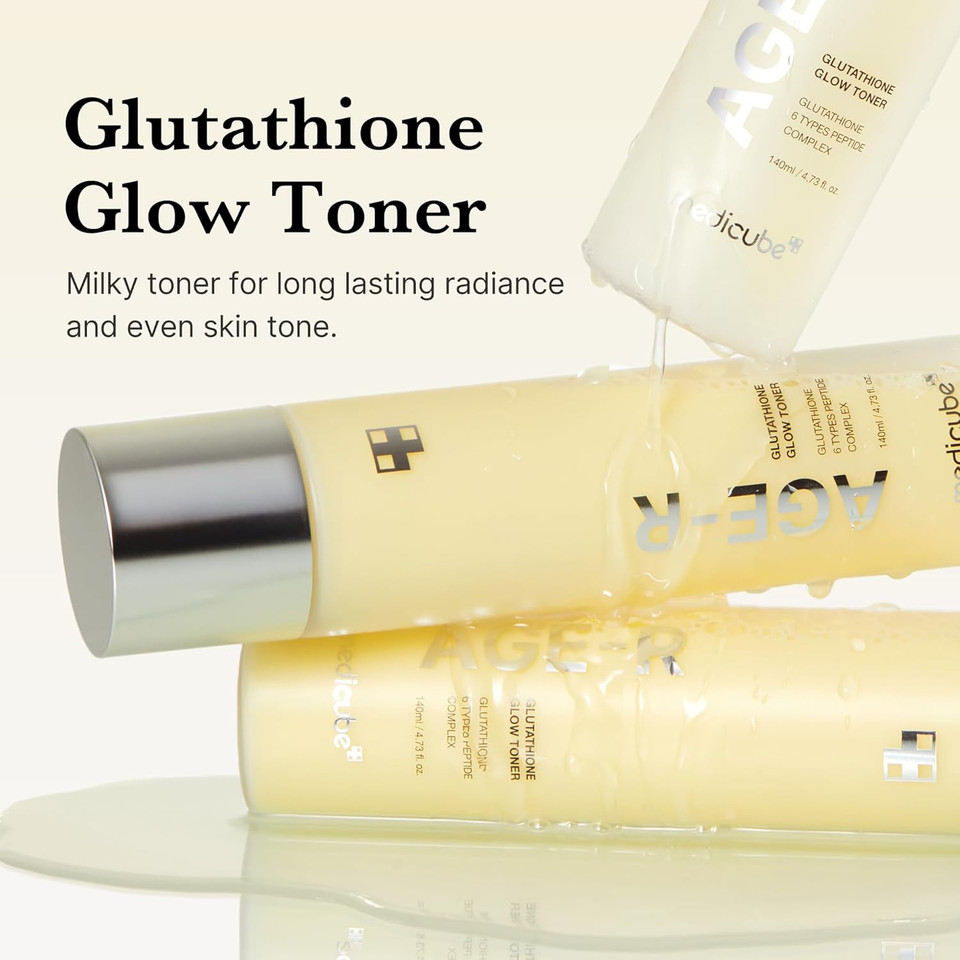 Medicube Glow Booster Duo: Age-R Glutathione Glow Milky Toner And Collagen Jelly Cream (110Ml)