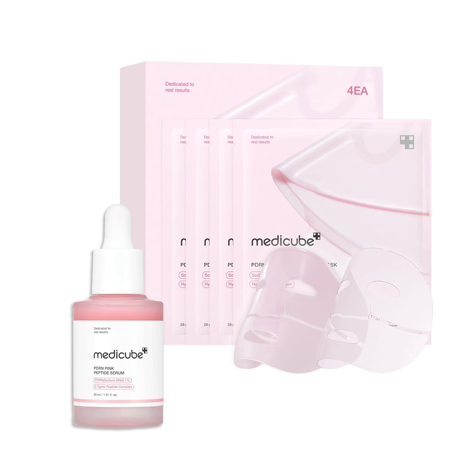 Medicube Salmon Dna Pdrn Duo For Beginner - Salmon Dna Pdrn Pink Collagen Jelly Gel Mask (4Ea) + Salmon Dna Pdrn Pink Peptide Serum, Pink Glow Serum Medicube Salmon Dna Pdrn Duo For Beginner - Salmon Dna Pdrn Pink Collagen Jelly Gel Mask (4Ea) + Salmon Dna Pdrn Pink Peptide Serum, Pink Glow Serum