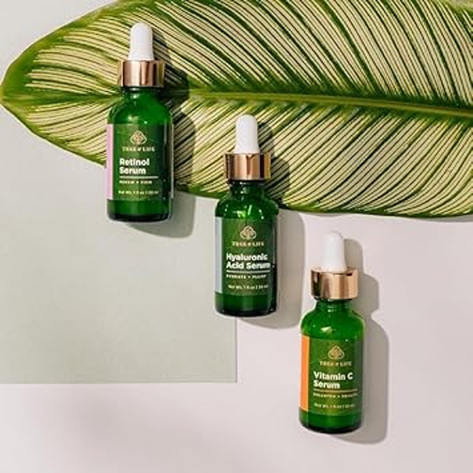 Tree Of Life Beauty Facial Skin Care Set, Brightening, Firming, Hydrating, Dry Face, Dermatologist Tested - Trio Power Kit, Vitamin C, Retinol And Hyaluronic Acid, 3 Count Of 1 Fl Oz