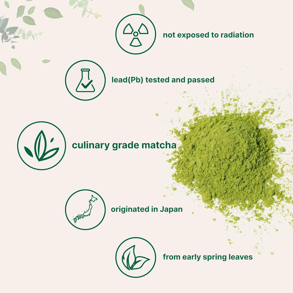 Micro Ingredients Matcha Green Tea Powder 1Lb & Moringa Powder Bundle 2 Pack | Culinary Grade, First Harvest | Raw Superfood
