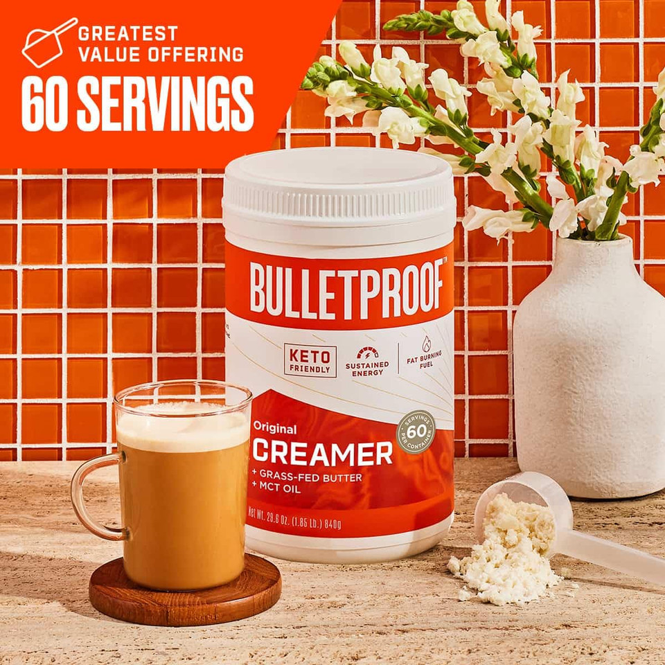 Bulletproof Original Creamer, 29.6 Ounces, Keto Coffee Creamer With Mct Oil And Grass-Fed Butter, Value Offering, Packaging May Vary