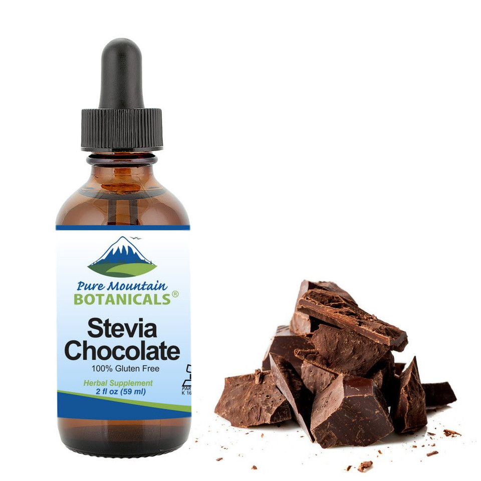 Chocolate Stevia Liquid Drops Flavored With Natural Sweet Dark Chocolate | Alcohol Free And Kosher | 2Oz Glass Bottle