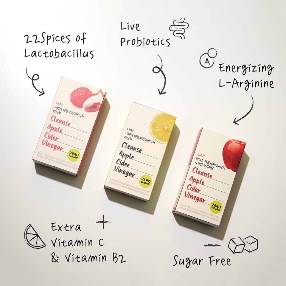 Liaf Apple Cider Vinegar Powder | Apple | 10 Individual Apple Cider Packets Acv Sugar Free Electrolytes Powder Packets Vinagre De Manzana Morning Kick