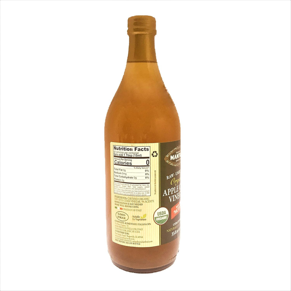 100% Raw Unfiltered Organic Apple Cider Vinegar With 'The Mother' - 34 Oz (2 Pack) - Rich In Probiotics And Enzymes, Perfect For Cooking, Salad Dressings, Marinades, And Drinking - A Versatile Pantry Essential For Your Wellness Routine 100% Raw Unfiltered Organic Apple Cider Vinegar With 'The Mother' - 34 Oz (2 Pack) - Rich In Probiotics And Enzymes, Perfect For Cooking, Salad Dressings, Marinades, And Drinking - A Versatile Pantry Essential For Your Wellness Routine