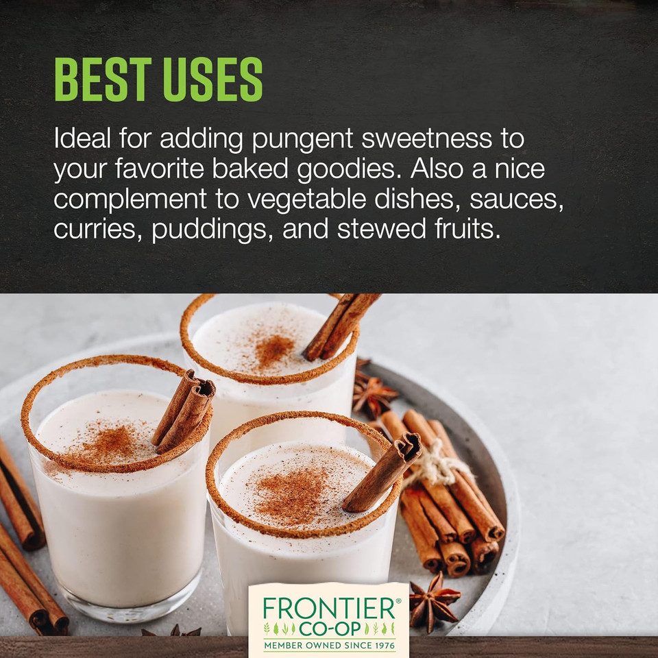 Frontier Co-Op Fair Trade Ground Ceylon Cinnamon Powder Organic, Kosher, 5.57Oz - Bulk Bag Refill For Shaker, Baking, Beverages, And Cooking