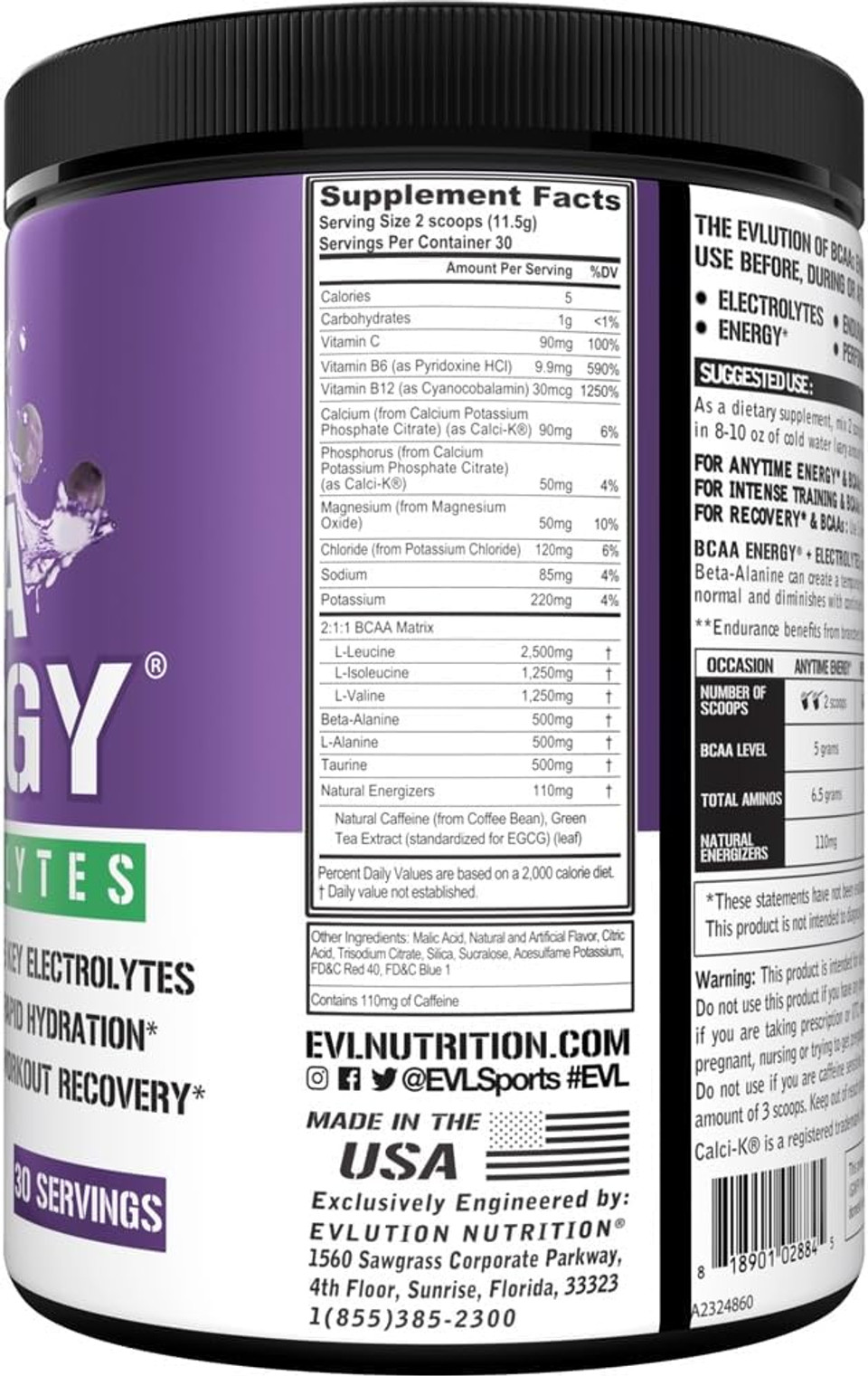 Evl Bcaas Amino Acids Powder - Bcaa Energy Pre Workout Powder For Muscle Recovery Lean Growth And Endurance - Rehydrating Post Workout Recovery Drink With Natural Caffeine - Watermelon