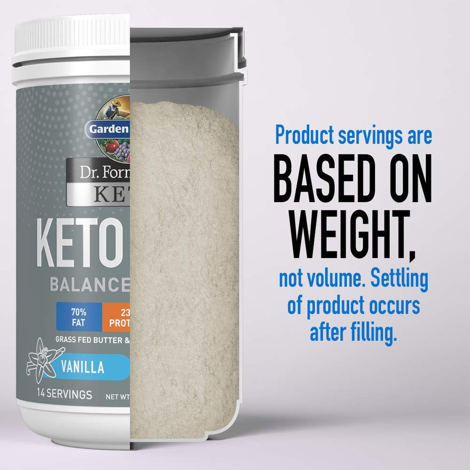 Garden Of Life Dr. Formulated Ketogenic Meal Balanced Shake Powder, Truly Grass Fed Butter & Whey Protein Plus Probiotics, Non-Gmo, Gluten Free, Paleo Replacement, Vanilla, 23.7 Oz
