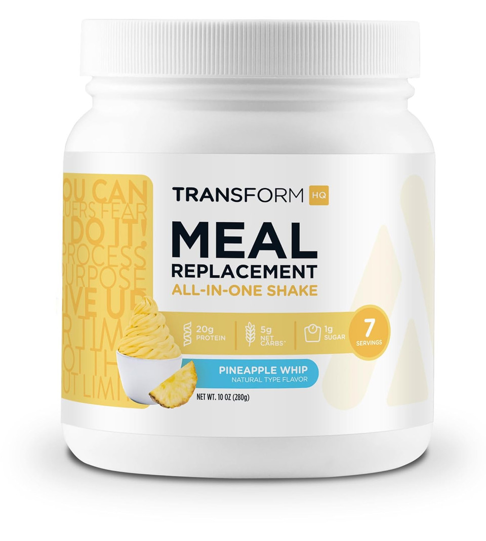 Transformhq Meal Replacement Shake Powder 7 Servings (Pineapple Whip) - Gluten Free, Non-Gmo
