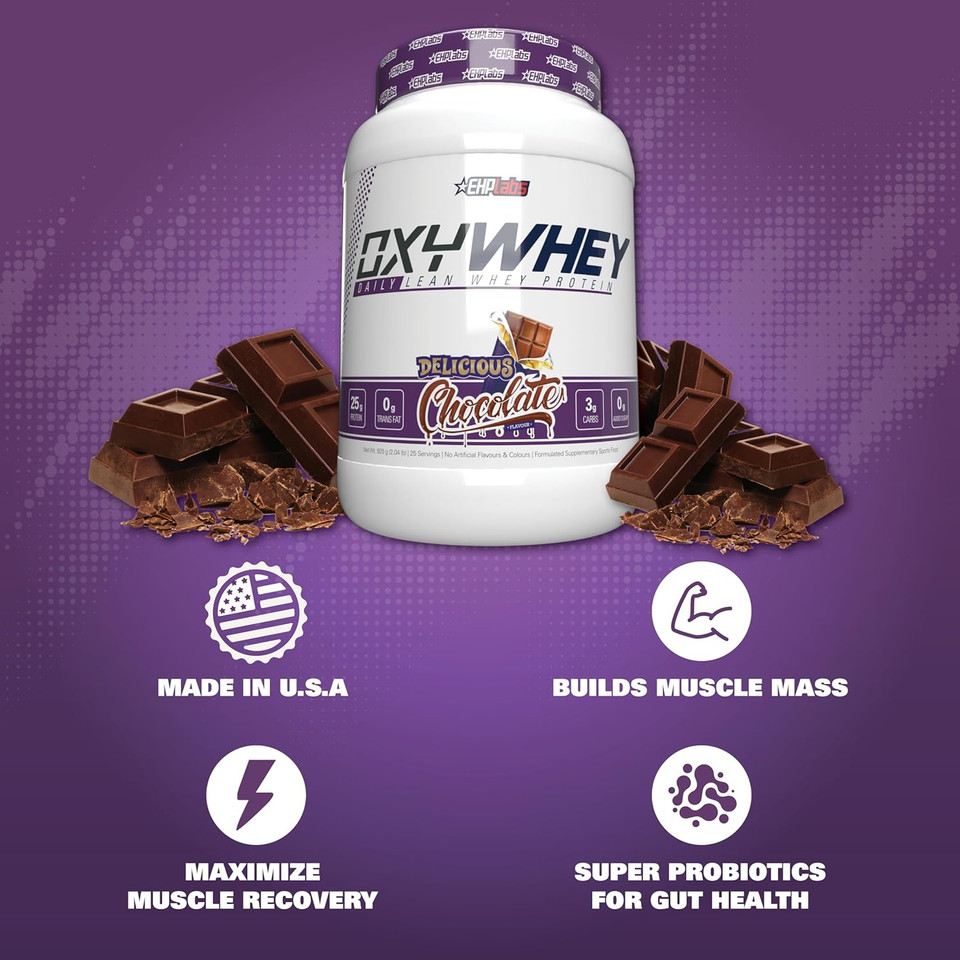 Ehp Labs Oxywhey Whey Protein Isolate Powder - 25G Of Whey Isolate Protein Powder, Meal Replacement Shake, Sugar Free Protein Powder - 25 Serves (Banana)