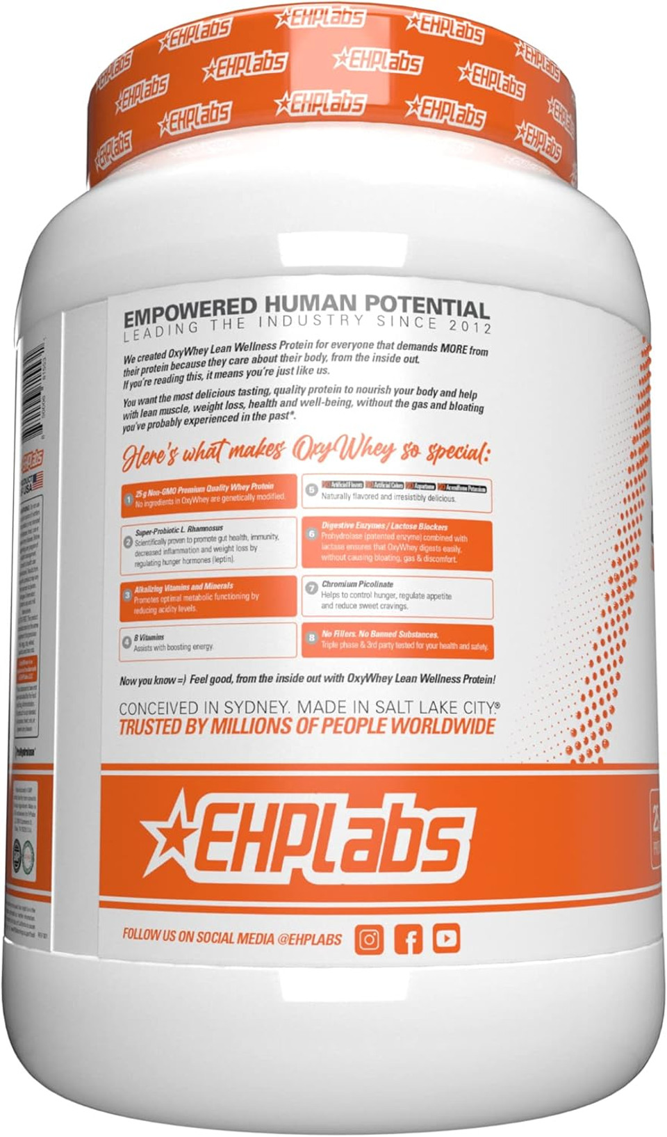 Ehp Labs Oxywhey Whey Protein Isolate Powder - 25G Of Whey Isolate Protein Powder, Meal Replacement Shake, Sugar Free Protein Powder - 25 Serves (Peanut Butter Puffs)