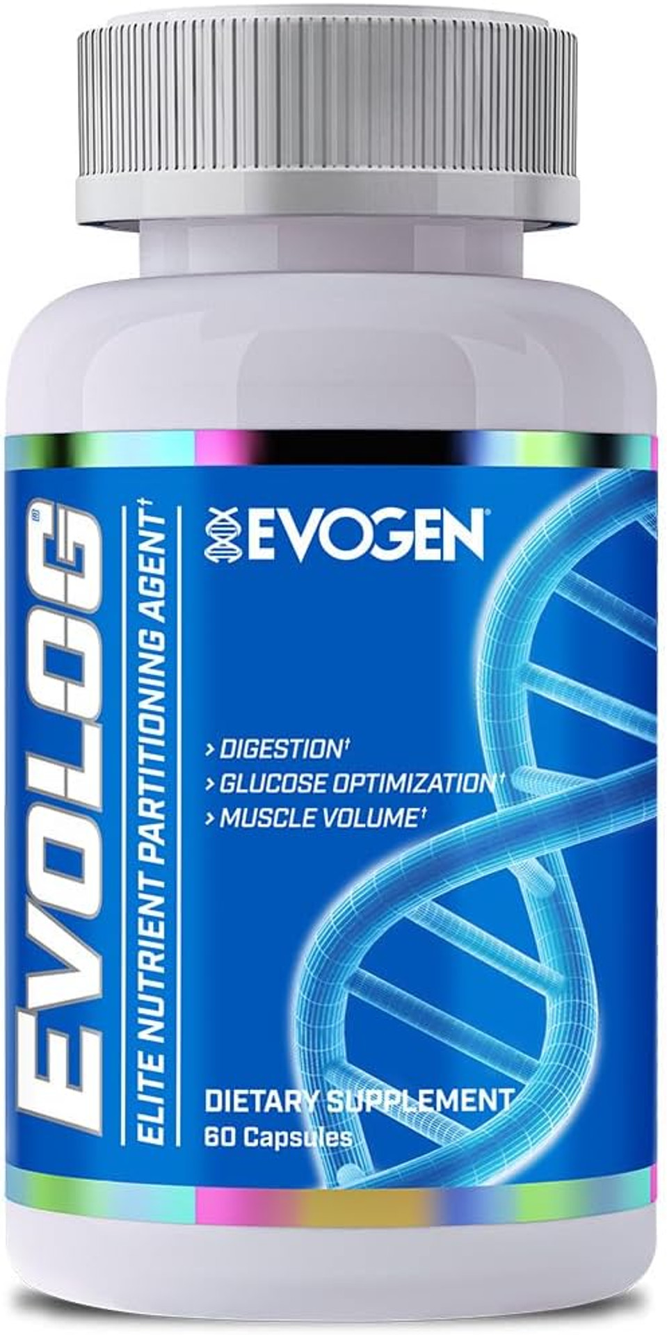 Evogen Evolog - Elite Nutrient Partitioning Agent | Mass Gainer & Weight Gainer For Women & Men | Supports Digestion, Glucose Optimization, Muscle Volume | 60 Capsules