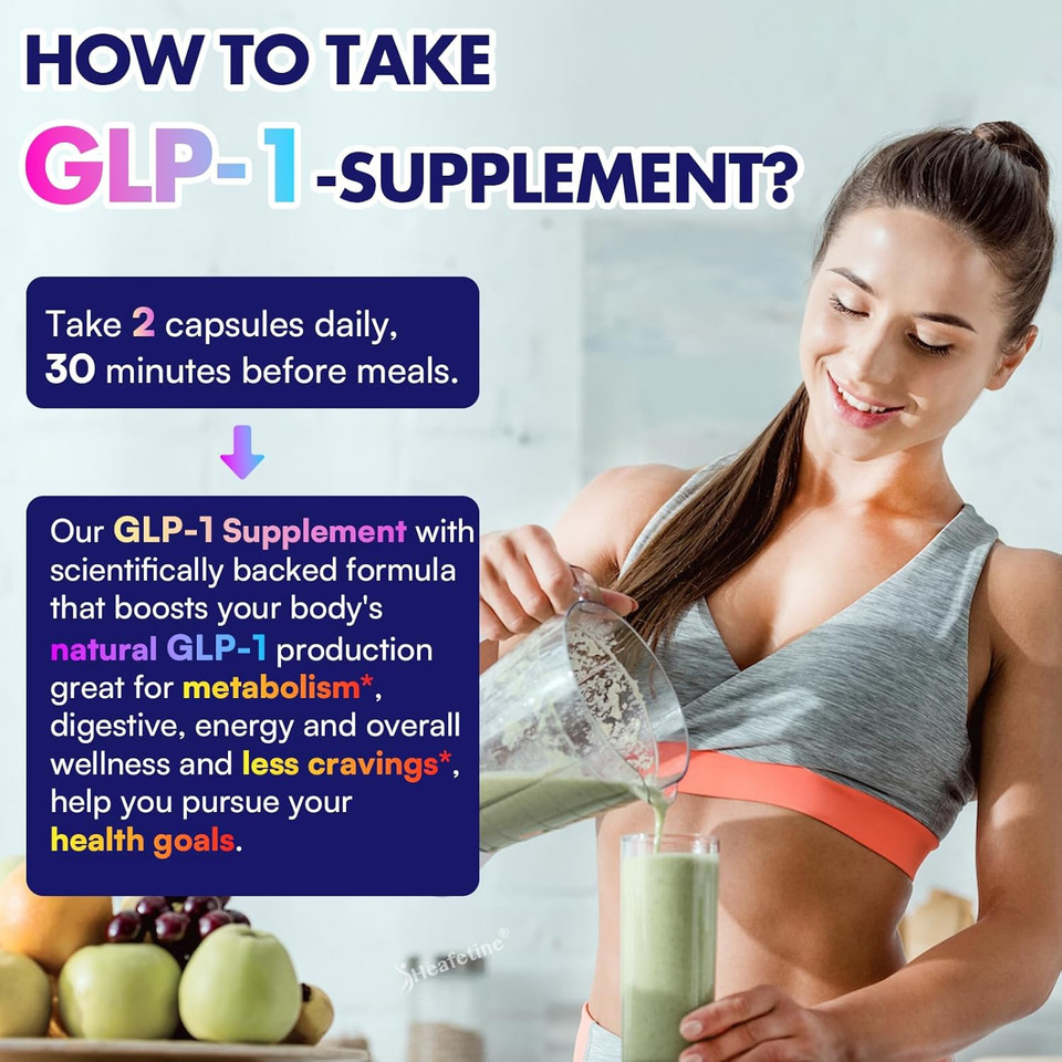 Glp-1 Supplement Support, With Naturally Glp1 Supplement Probiotic For Women & Men, Hops & Green Tea Extract, Glp 1 Supplements For Gut, Energy, Glp-1 Levels & Overall Health - 60 Capsules