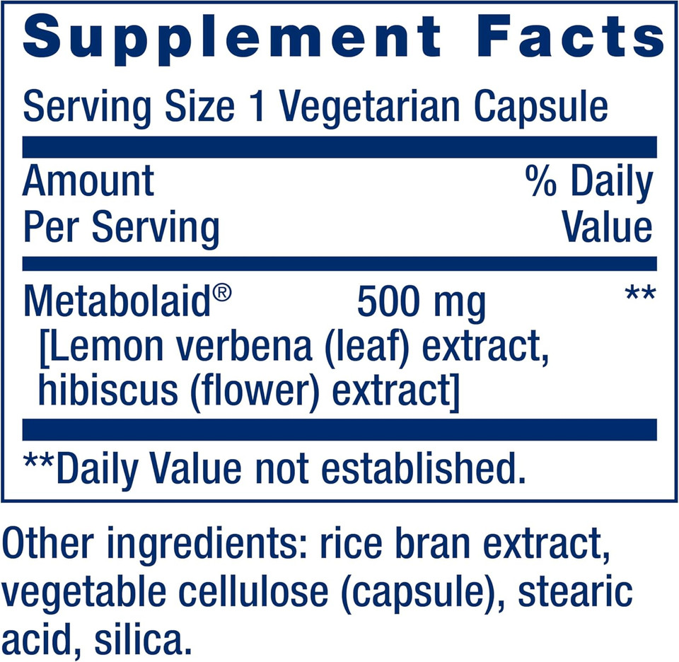 Life Extension Body Trim And Appetite Control, Lemon Verbena, Hibiscus, Healthy Weight, Promotes Satiety, Weight Management, Gluten Free, Non-Gmo, 1-Daily, Vegetarian, 30 Capsules
