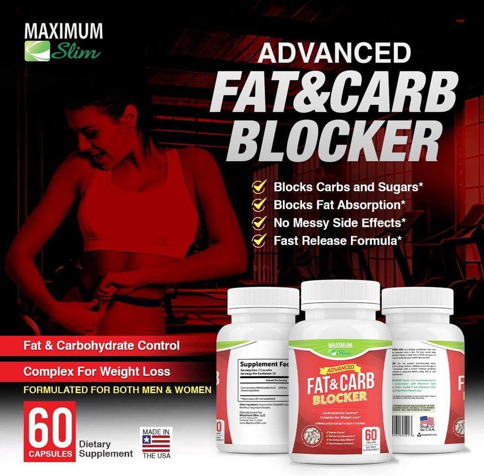 Maximum Slim Fat & Carb Blocker Pure Kidney Bean Extract For Weight Loss And Appetite Suppressant