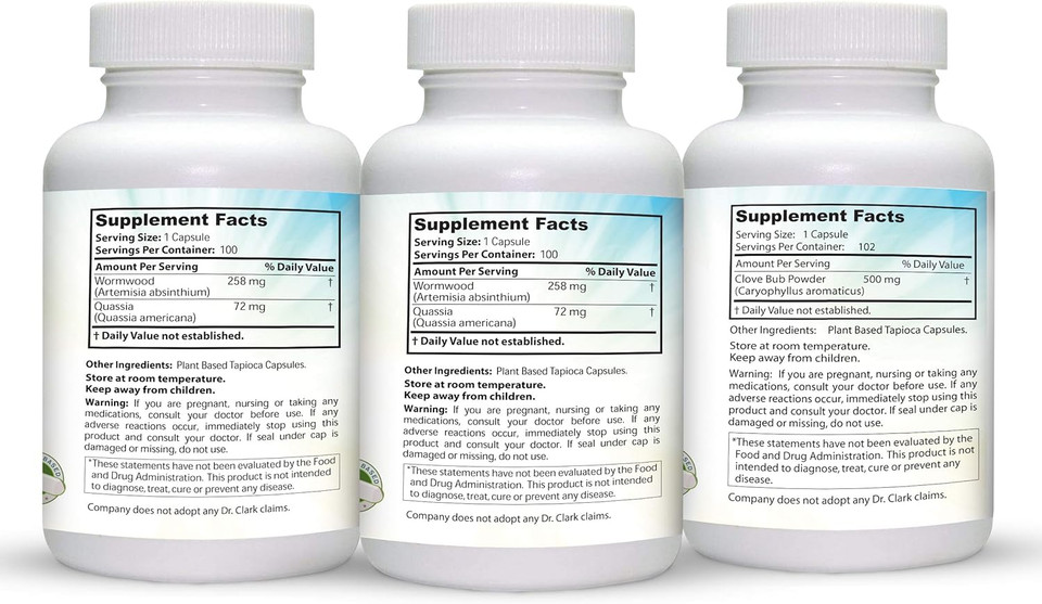 Dr. Clark Store Intestine Support & Cleanse Kit - With Freeze-Dried Green Black Walnut Hulls, Wormwood, And Cloves-Helps Maintain Optimum Intestinal Function - Vegetarian Capsules