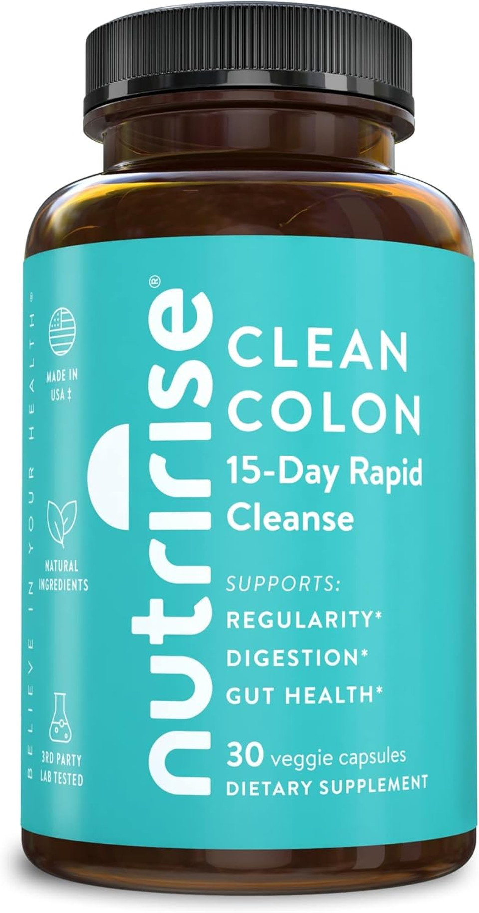 Nutririse 15 Day Quick Colon Cleanse For Gut Health - Digestive Support With Probiotics & Fiber For Constipation, Regularity & Bloating, Sugar & Gluten Free